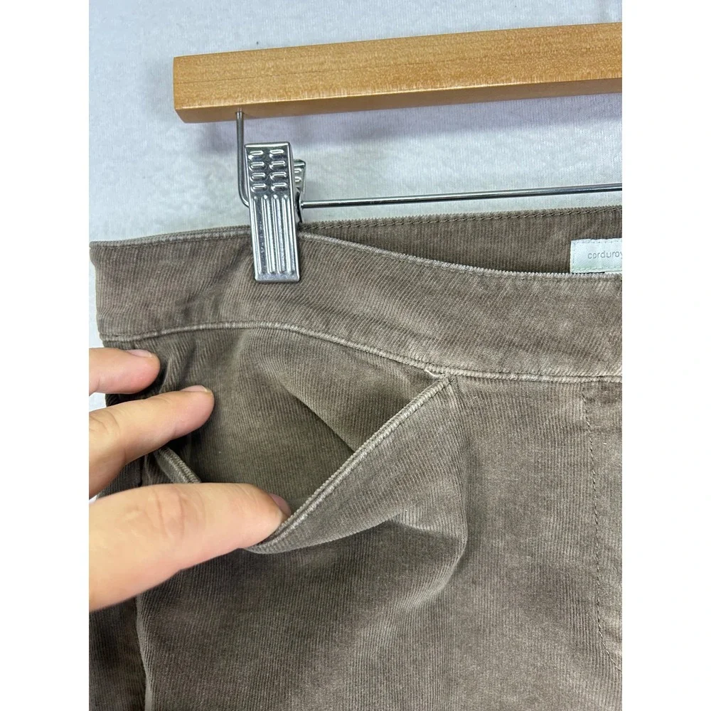 Dark Academia J. Jill Womens 8 Petite Brown Corduroy Straight Leg‎ Stretch Pants - Picture 9 of 13